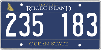 RI license plate 235183