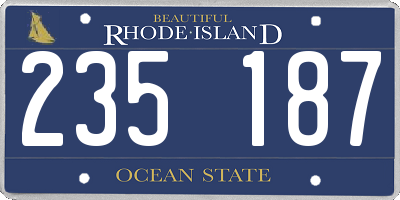 RI license plate 235187