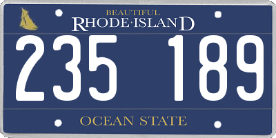 RI license plate 235189