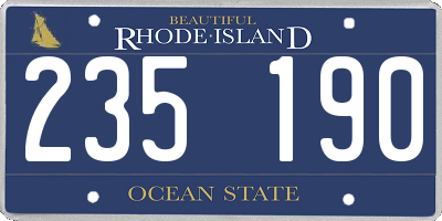 RI license plate 235190