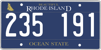 RI license plate 235191