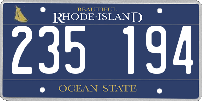 RI license plate 235194