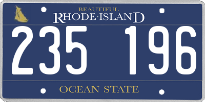 RI license plate 235196