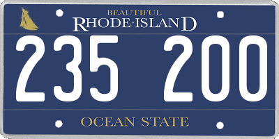 RI license plate 235200