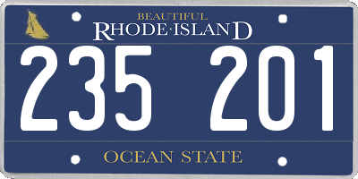 RI license plate 235201