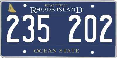RI license plate 235202