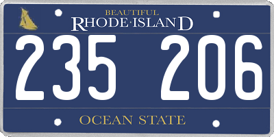 RI license plate 235206