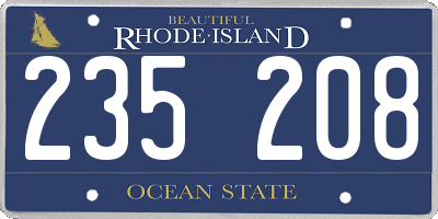 RI license plate 235208