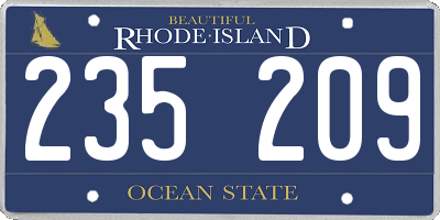 RI license plate 235209