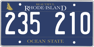 RI license plate 235210