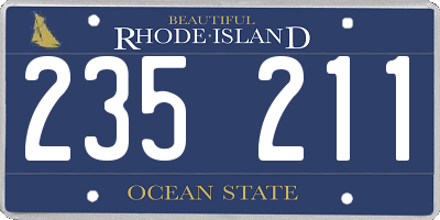 RI license plate 235211