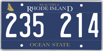 RI license plate 235214