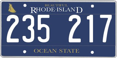 RI license plate 235217