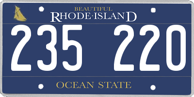 RI license plate 235220