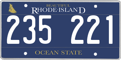 RI license plate 235221