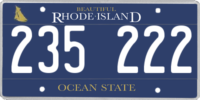 RI license plate 235222