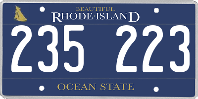 RI license plate 235223
