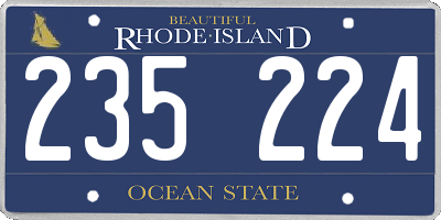 RI license plate 235224