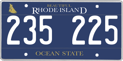 RI license plate 235225