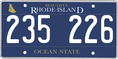 RI license plate 235226