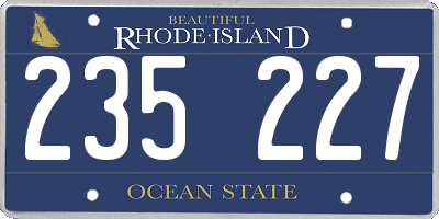 RI license plate 235227