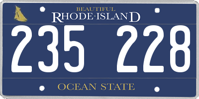 RI license plate 235228
