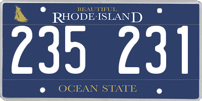 RI license plate 235231