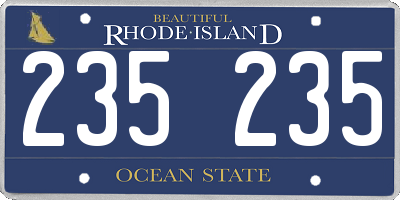 RI license plate 235235