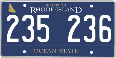 RI license plate 235236