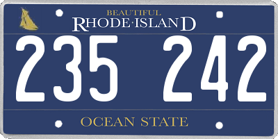 RI license plate 235242