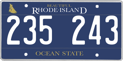 RI license plate 235243