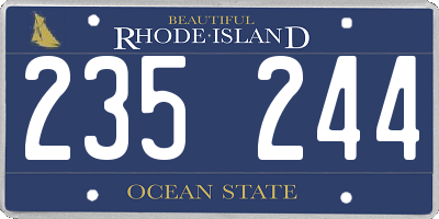 RI license plate 235244