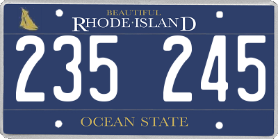 RI license plate 235245
