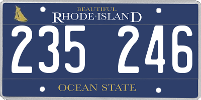 RI license plate 235246