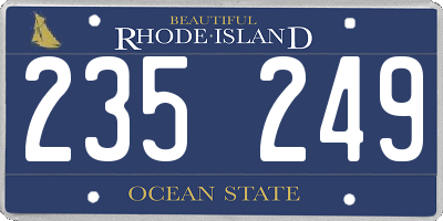 RI license plate 235249