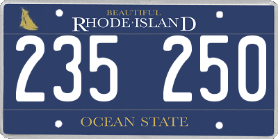 RI license plate 235250