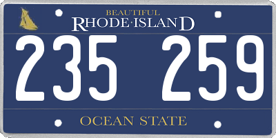 RI license plate 235259