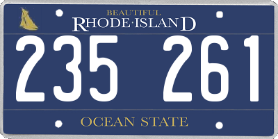 RI license plate 235261