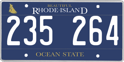 RI license plate 235264