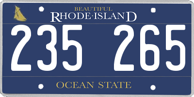 RI license plate 235265