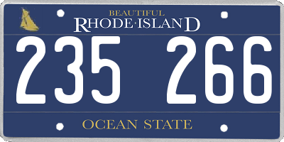RI license plate 235266