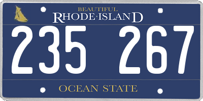 RI license plate 235267