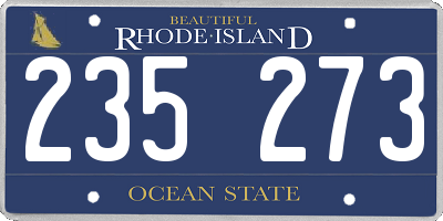 RI license plate 235273