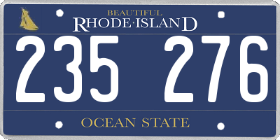 RI license plate 235276