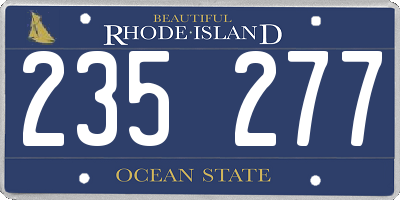 RI license plate 235277