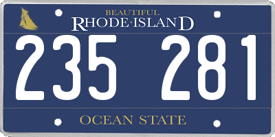 RI license plate 235281