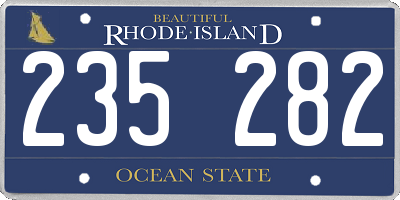 RI license plate 235282