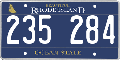 RI license plate 235284