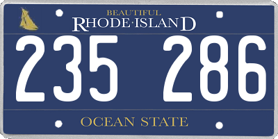 RI license plate 235286