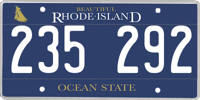 RI license plate 235292